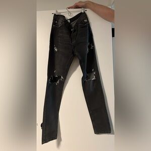Topman Ripped Black Jeans